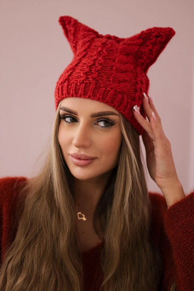 Cap with fleece Rabbid K237 raspberry