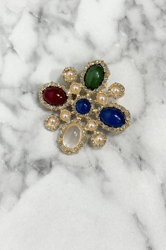 Flower Brooch 2 multicolored