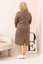 Sukienka damska Plus Size masełkowa z dekoltem V i rękawem fango