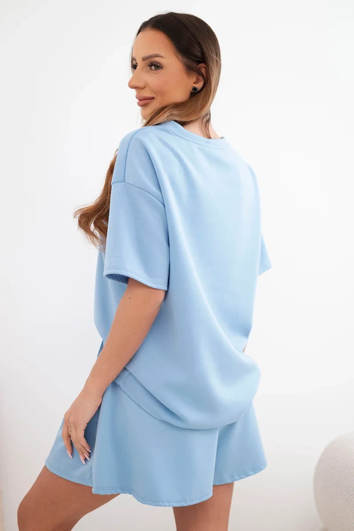Women's viscose butter-soft set with short sleeves and pants with rolled-up cuffs mint