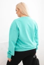 Women's Plus Size Loopback Cotton Basic Sweatshirt with Round Neck mint