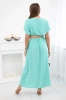 Langes Kleid mit Ziergürtel hellmint