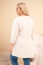 Dámská PLUS SIZE šaty z viskózy s volným střihem a dlouhým rukávem béžová