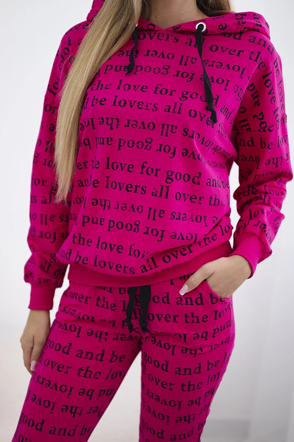 Fuchsia bedrucktes Set