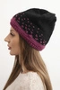 Women's winter wool hat with zirconia K453 graphite