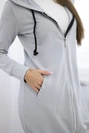 Kleid Sweatshirt mit Kapuze grau