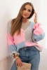 Women's striped sweater with buttons blue + gray