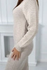 Striped sweater dress dark beige