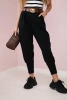 Pants with belt and pockets buttery-fabric black