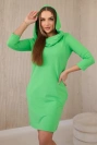 Kleid mit Kapuze und Taschen lichtgrün