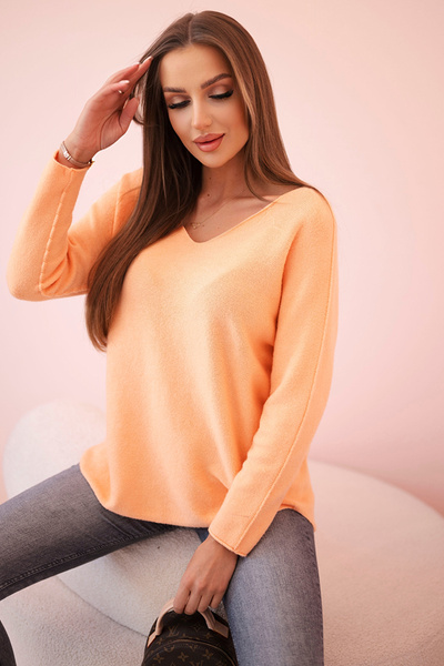 V-neck sweater dark apricot