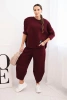 Damen Sweatanzug aus dickerem Material mit weitem Bein bordeaux