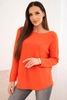 Women's viscose sweater with long sleeves and a round neckline dark orange
