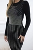 Knitted dress with silver zirconia motif black