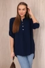 Blouse with a longer back navy blue