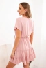 Dress with an envelope neckline dark pink