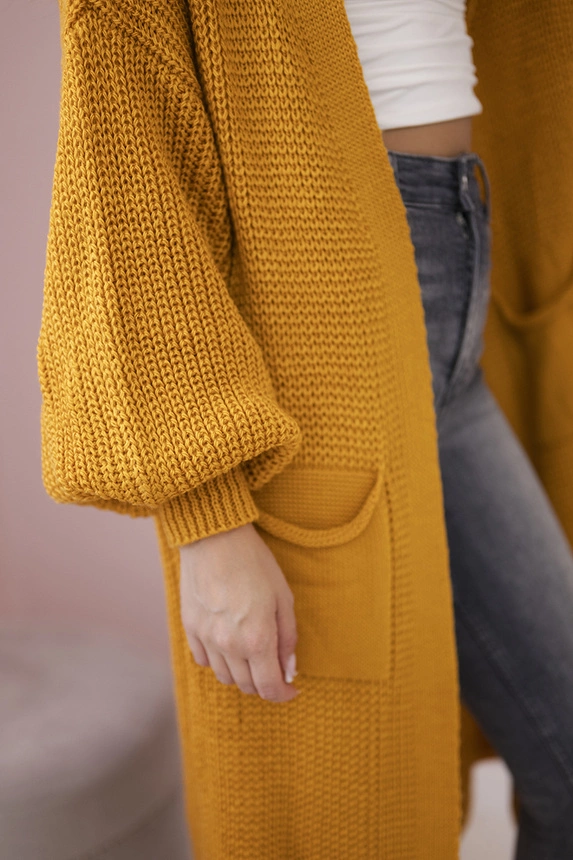 Sweater long cardigan mustard