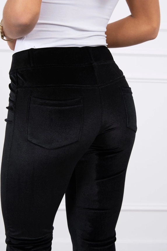 Velor trousers black