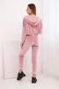 Velor set with hood powdered pink