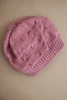 Women's winter hat made of wool with decorative weave K451 purple