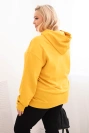 Moteriška džemperis Plus Size medvilninis su gobtuvu ir kengūros kišene garstyčių