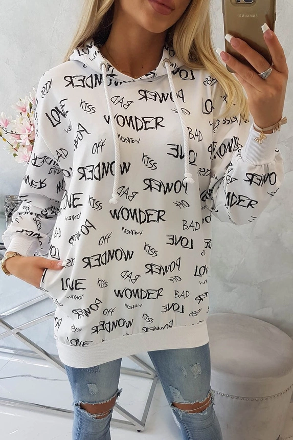 Sweatshirt mit Schriftzug weiß