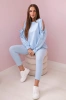 Set of sweatshirt with a bow on the sleeves and leggings blue