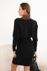 Women's set viscose blouse with dress black