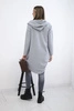Langer Rücken Sweatshirt mit Kapuze grau