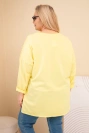 Dámská mikina Plus Size bavlněná s potiskem žlutá