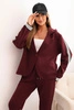 Damenanzug mit Viskose, mit Streifen und Sportjacke bordeaux