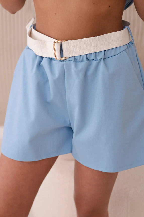 Neues Punto Print Set Blusen + kurze Hose blau