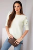 Women's short-sleeve sweater with decorative bows mint