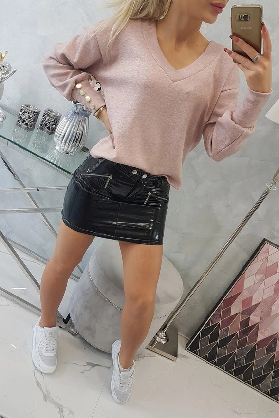 Skirt with decorative zippers black