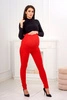 Bavlněné těhotenské kalhoty červené