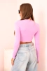 Women's blouse with long sleeves and effective ruffles on the bust  light pink