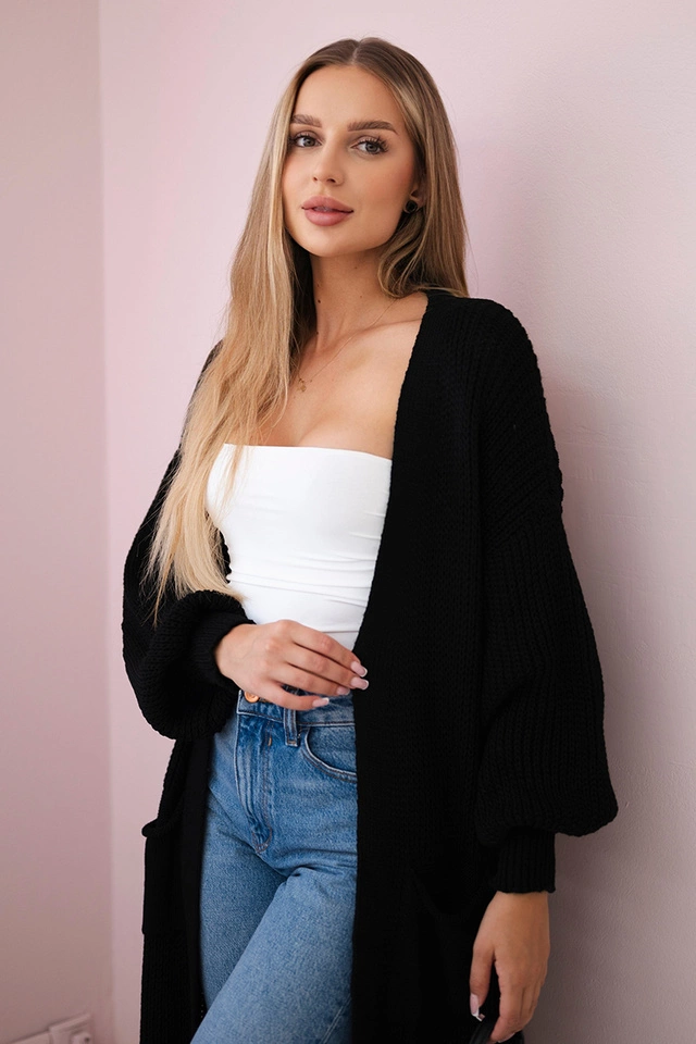 Sweater long cardigan black