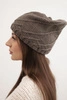 Women's winter hat with decorative weave and classic style K372 cappuccino