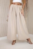 Wide-leg belted trousers dark beige