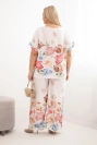 Plus size women's viscose set with geometric print fuchsia
