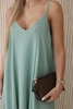 Muslin dress with straps dark mint