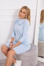 Kleid mit Kapuze und Taschen blau