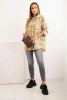 Women's cotton checkered shirt with a distressed effect mustard