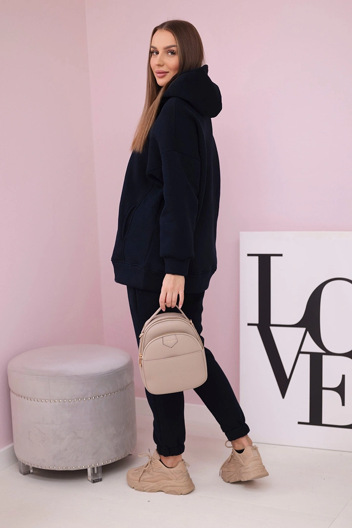 Insulated set with hoodie navy blue