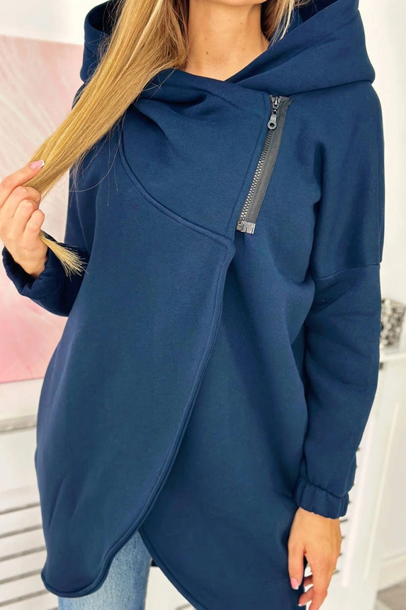 Bluza z krótkim suwakiem granatowa