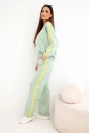 Damen-Sweatanzug Masełko mit Streifen und lockerer Jacke dunkel mint