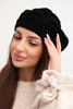 Women's winter wool hat with decorative knit and studs K397 black