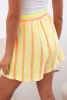 Damen Shorts aus Baumwolle gestreift gelb neon