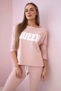 Set with Queen print dark powdered pink