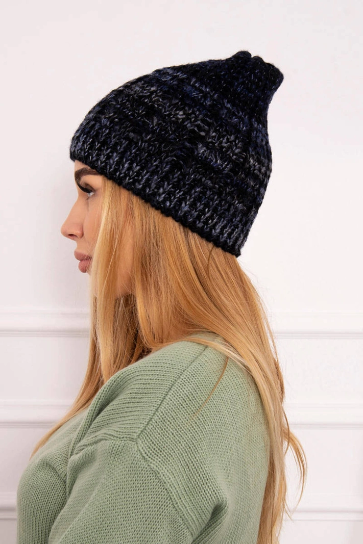 Cap with fleece Melisa K241 black+navy blue